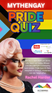 Read more about the article Pride-Bingo mit Rachel Harder & Treff, Zurich Pride, Pilatus-Wanderung, Jubiläumsfest Aids-Hilfe Schweiz, schwule Kulinarik und vieles mehr…